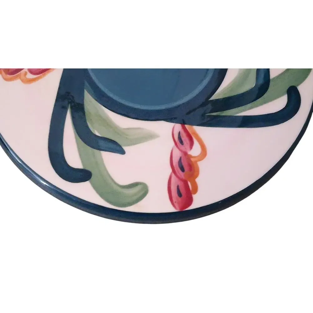 Gail Pittman Trivet Dated 1988 Green curving arms around a Green Center